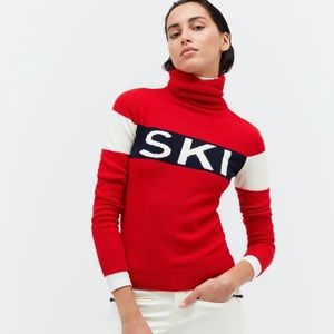 Ski logo merino wool sweater